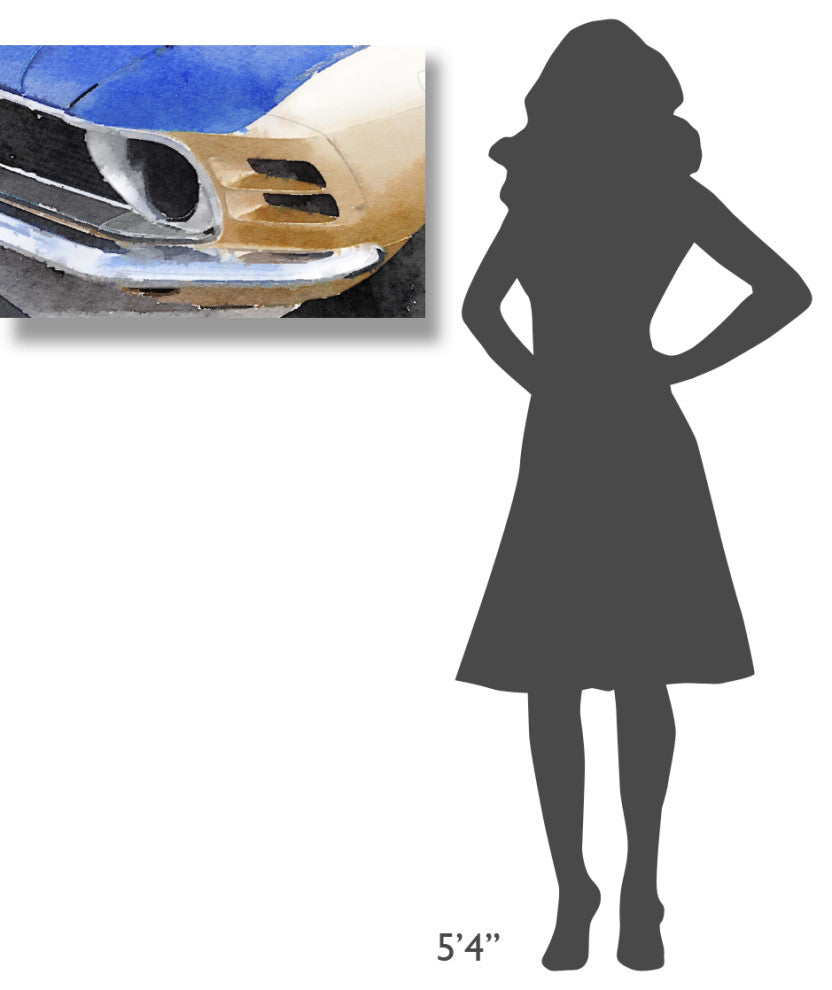 "Ford Mustang Front Detail Watercolor" Fine Art Print