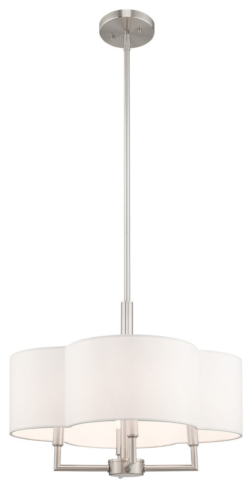 Livex Lighting Brushed Nickel 4-Light Pendant Chandelier