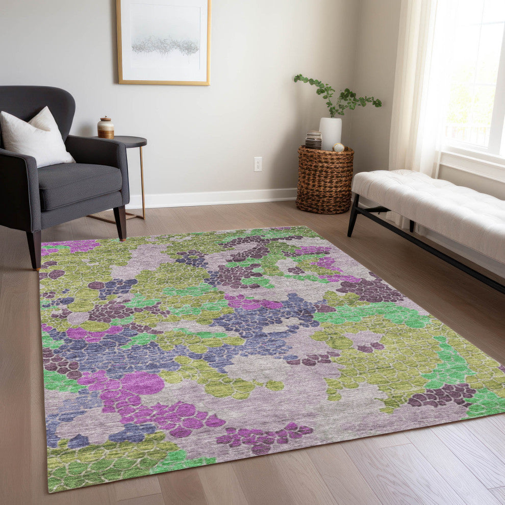 Machine Washable Indoor/Outdoor Chantille ACN1906 Fern 5' x 7'6" Rug