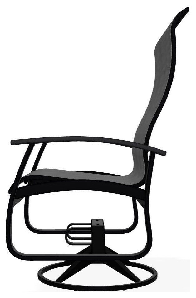 Belle Isle Sling Outdoor Swivel Rocker, Collect Charcoal/Black