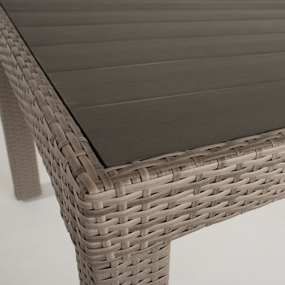 Cannes 2 Piece Sunbrella Outdoor Patio Sofa and Deluxe Outdoor Coffee Table Set, Beige