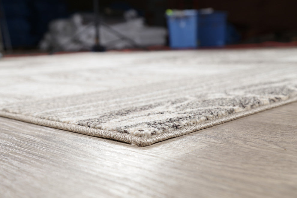 Symphony Design Patchwork Turkish Oriental Transitional Area Rug, Beige, 8 X 10