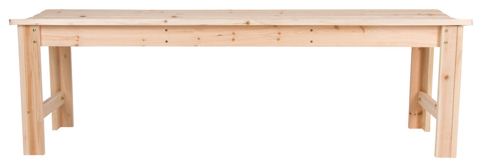 5' Backless Garden Bench, Natural