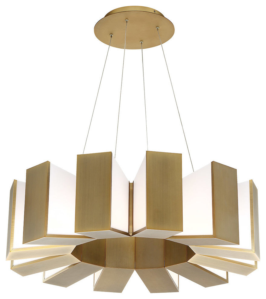 Chronos 34" LED Pendant 3000K, Aged Brass