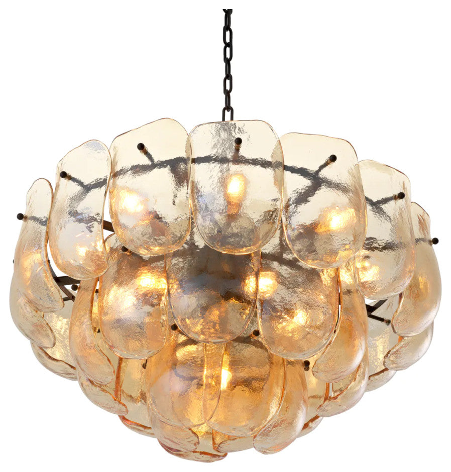 Glass Sheets Tiered Chandelier, Eichholtz Gustave, Champagne
