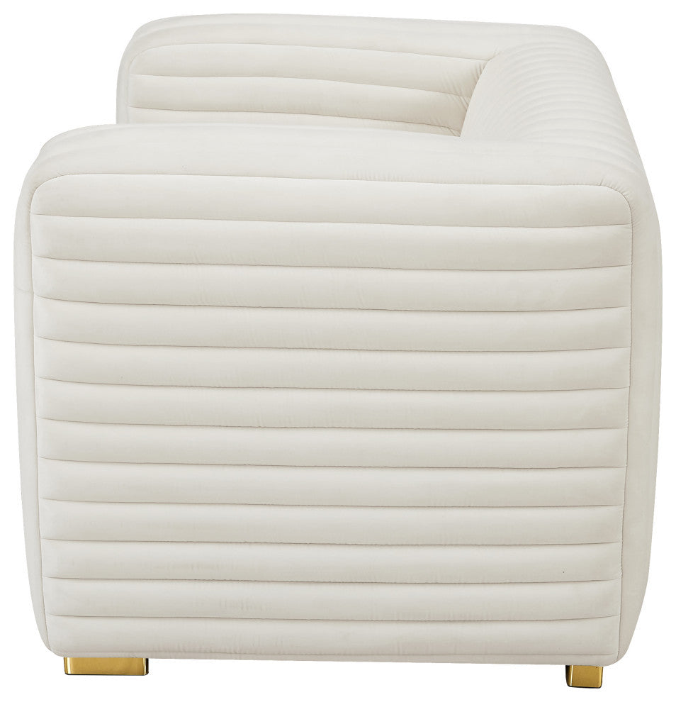 Ravish Velvet Upholstered Chair, Cream, Chair
