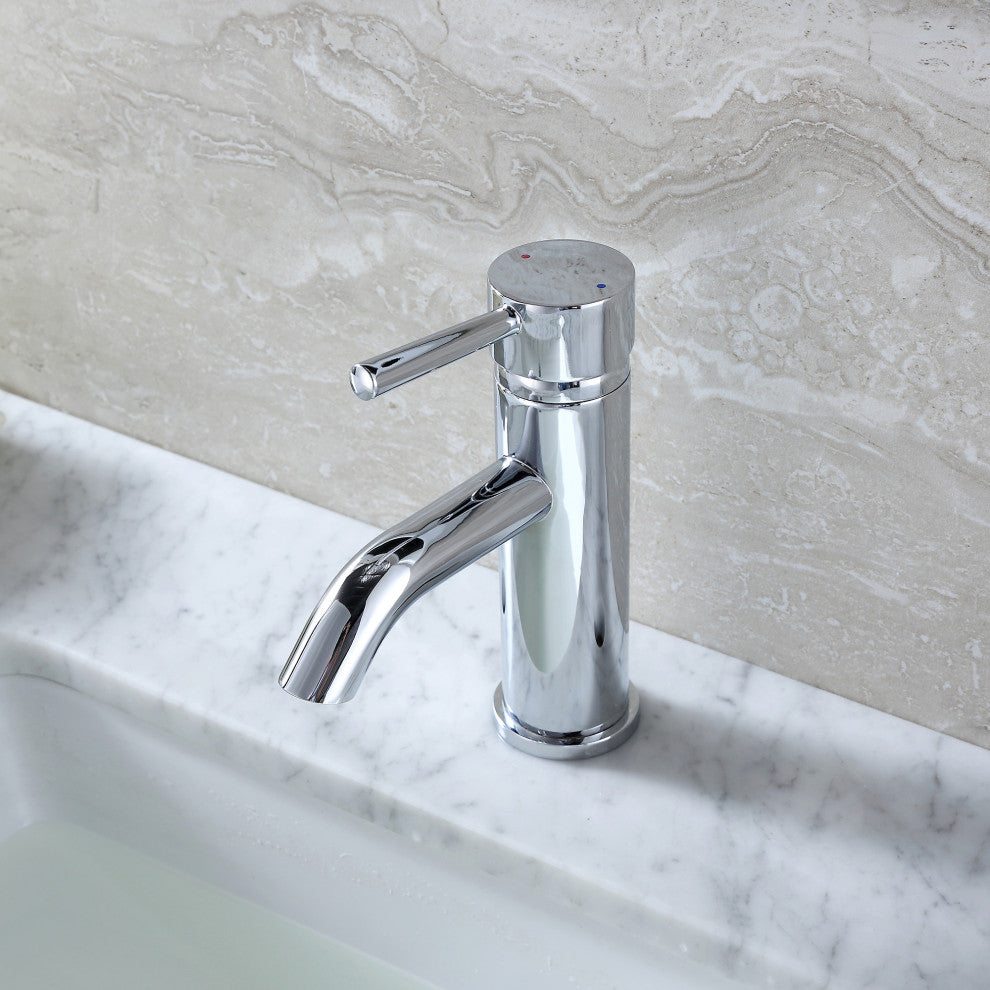 Luxier BSH03-S Single-Handle Bathroom Faucet with Drain, Chrome