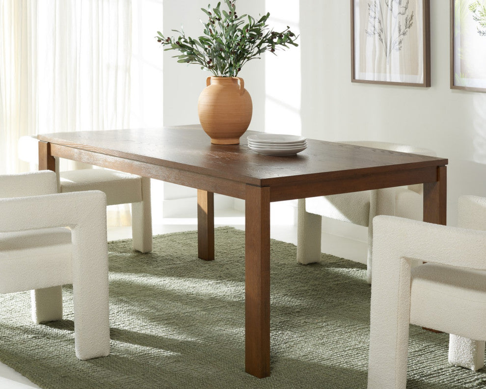 Safavieh Couture Deirdra Wood Rectangle Dining Table Medium Oak