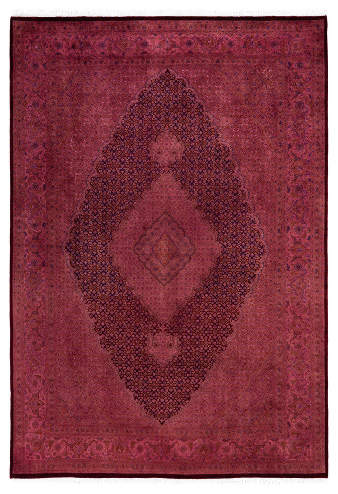 Overdyed One-of-a-Kind Hand-Knotted Area Rug Pink, 6' 7" x 9' 8"