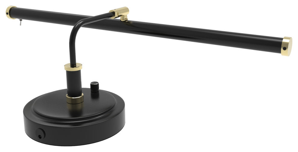 LED Piano Light, Black With Brass