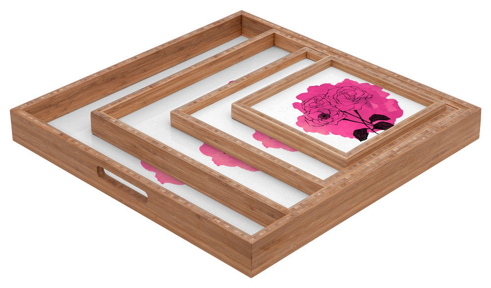 Deny Designs Morgan Kendall Pink Spray Roses Square Tray
