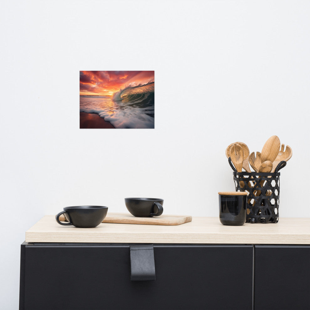 Coastal Art: Golden Barrel  Photorealistic Digital Artwork Loose Art Print, 8" X 10"