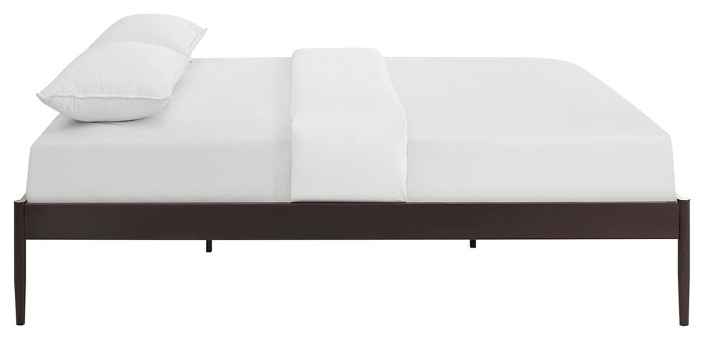 Modern Contemporary Urban King Size Platform Bed Frame, Brown, Metal Steel
