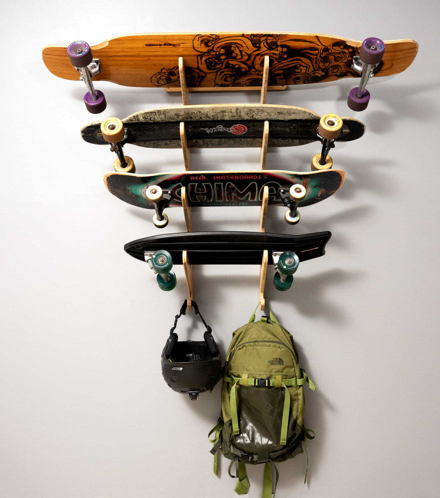 Bamboo Skateboard Rack & Snowboard Rack - The Moloka'i Series, Bamboo, Quad