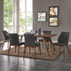 Devon Dining Side Chair Walnut Legs Set of 2, Antique Gray, Faux Leather