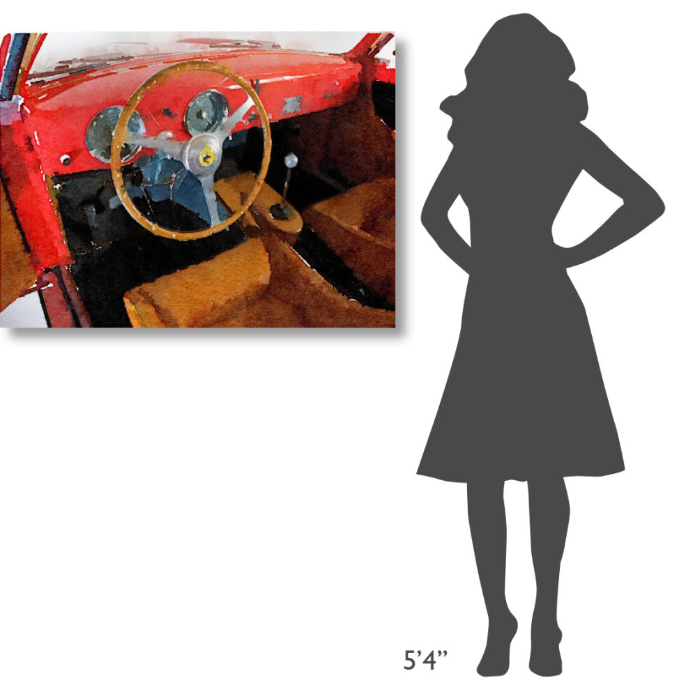 "Ferrari 225 S Berlinetta Interior Watercolor" Fine Art Print