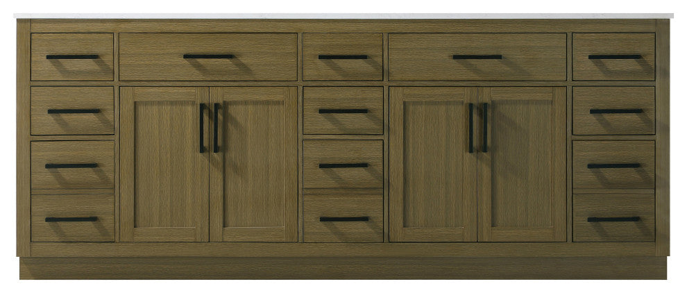 Home Living 84" Double Bathroom Vanity, Chestnut Brown