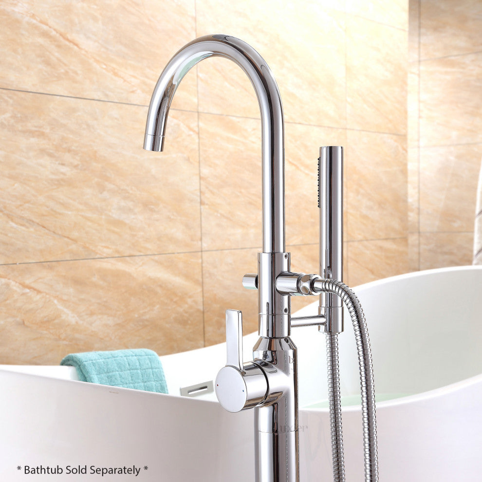 Luxier FTF01 Single-Handle Tub Filler Faucet with Hand Shower, Chrome