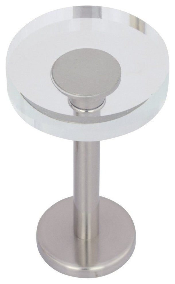 Chiaro Crystal Medallion Drapery Holdback, Brushed Steel