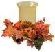 Autumn Harvest Sunflower and PumpkinThanksgiving Hurricane Pillar Candle Holder