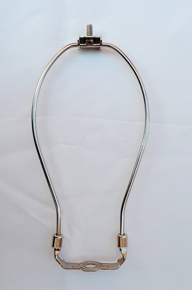 8" Heavy Duty Harp Fitter For Lamp Shades with Saddle, Nickel