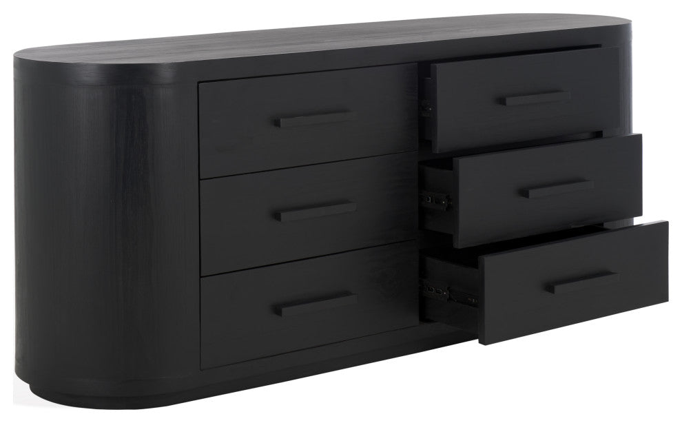 Safavieh Couture Lauryn Wood Oval Dresser, Black