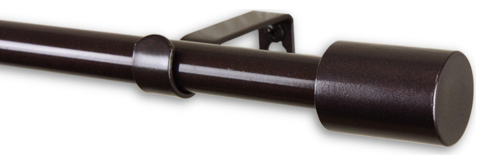 Nora 5/8" Curtain, Rod, Cocoa, 48-84"