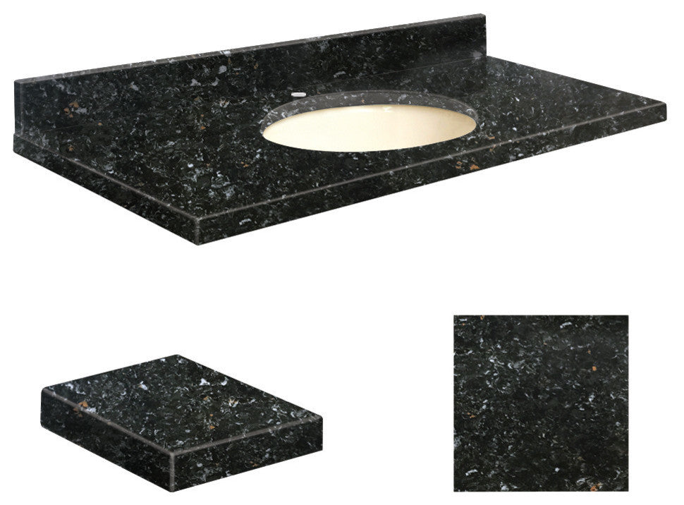 Quartz 31"x19" Vanity Top, Single Faucet Hole, Interlude, Biscuit Bowl
