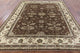 Chobi Peshawar Quality Brown Hand-Knotted Oushak Wool Rug, 8'x10'