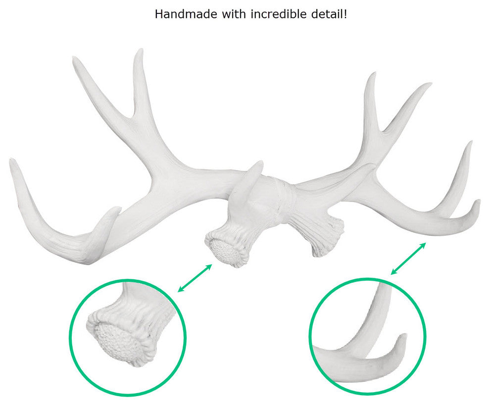 Faux Antler Hooks Necklace Rack, White