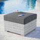 Convene Outdoor Patio Ottoman Light Gray Charcoal