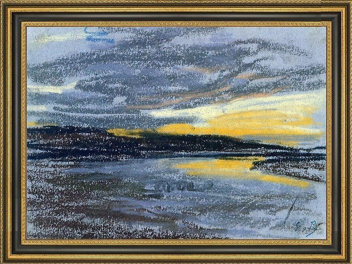 Eugene-Louis Boudin Sunset Framed Premium Canvas Print, 18"x27"