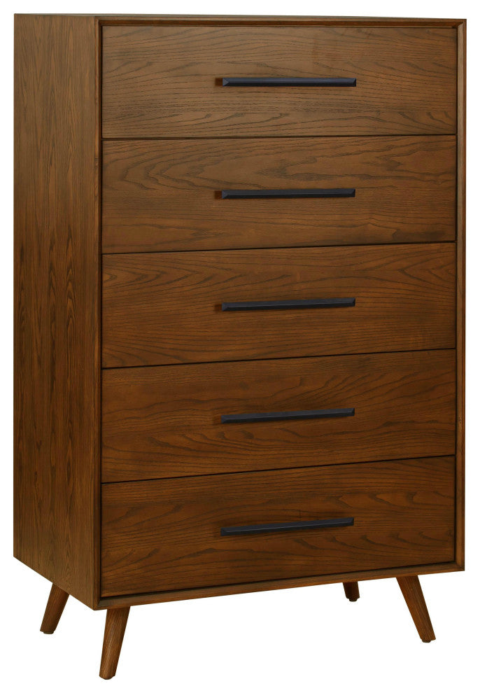 Emery Pecan 5 Drawer Chest