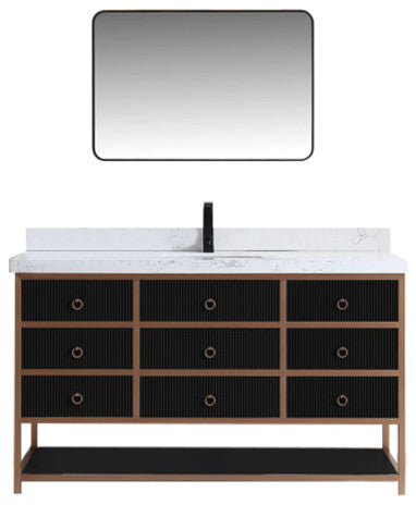 Vanity With Mirror,Sconce,Faucet Included