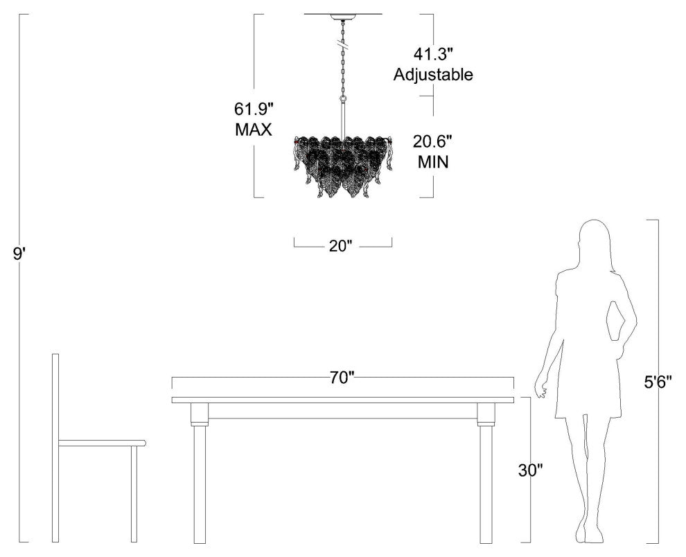 Echo Brushed Shiny Brass 7-Light Tiered Leaf-shaped Glass Chandelier 1 Variation