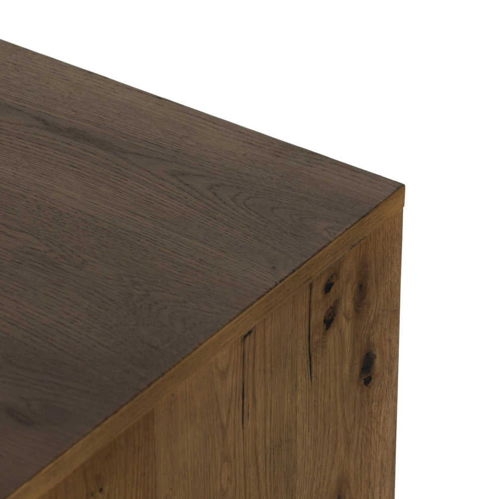 Eaton Executive Desk Amber Oak Resin, Dark Gunmetal