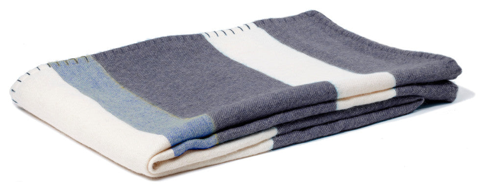 Block Stripe Throw, Navy/Periwinkle