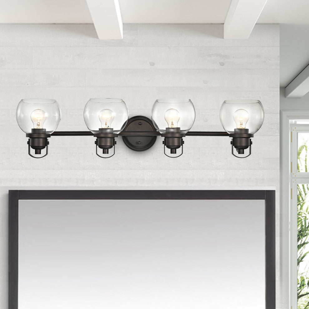 CHLOE Lighting Janice Contemporary 4-Light Rubbed Bronze Bath Vanity Fixture