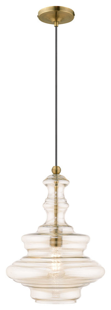 Livex Lighting Antique Brass 1-Light Mini Pendant