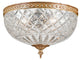 Richmond 2-Light Lead Crystal Flush Mount, Olde Brass