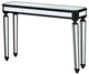 GDF Studio 48" Vintage Mirror Console Table, Wood Grain Carving, Black/Silver