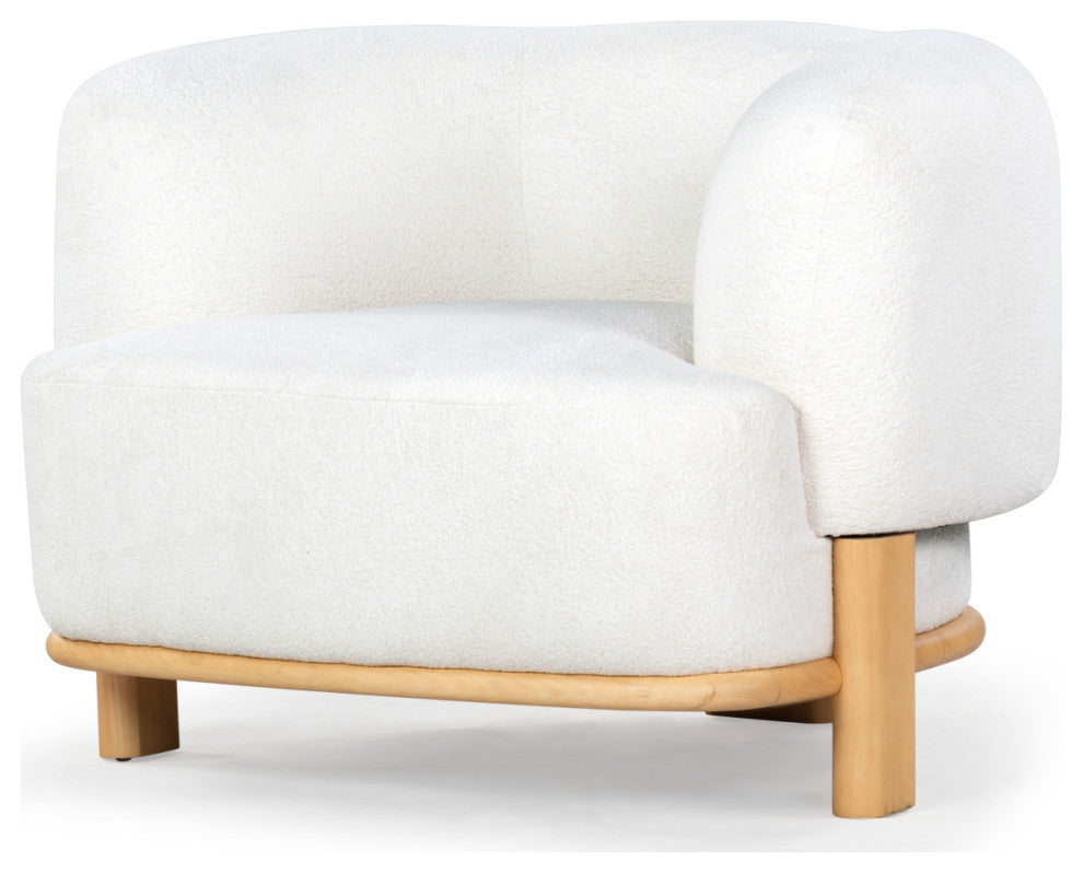 Safavieh Couture Oscar Boucle Accent Chair, Ivory/Natural