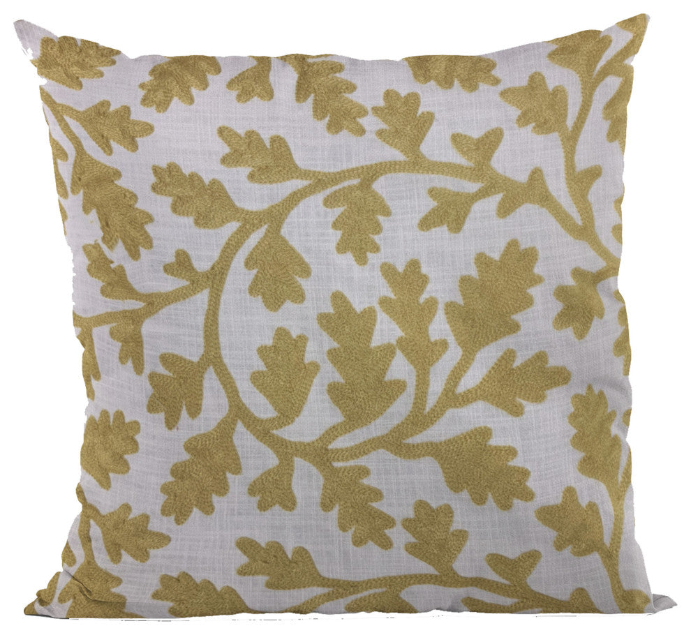Plutus Yellow Vine Floral Luxury Throw Pillow, 20"x30"