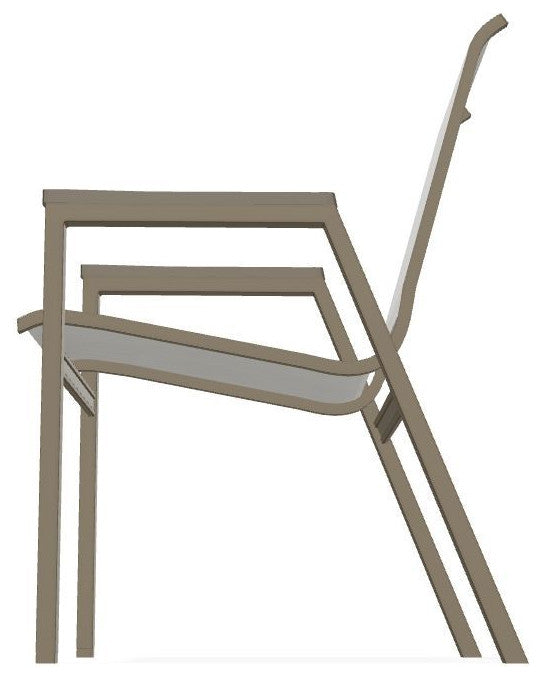 Bazza Sling Stackable Outdoor Dining Chair, Augustine Oyster/Beachwood