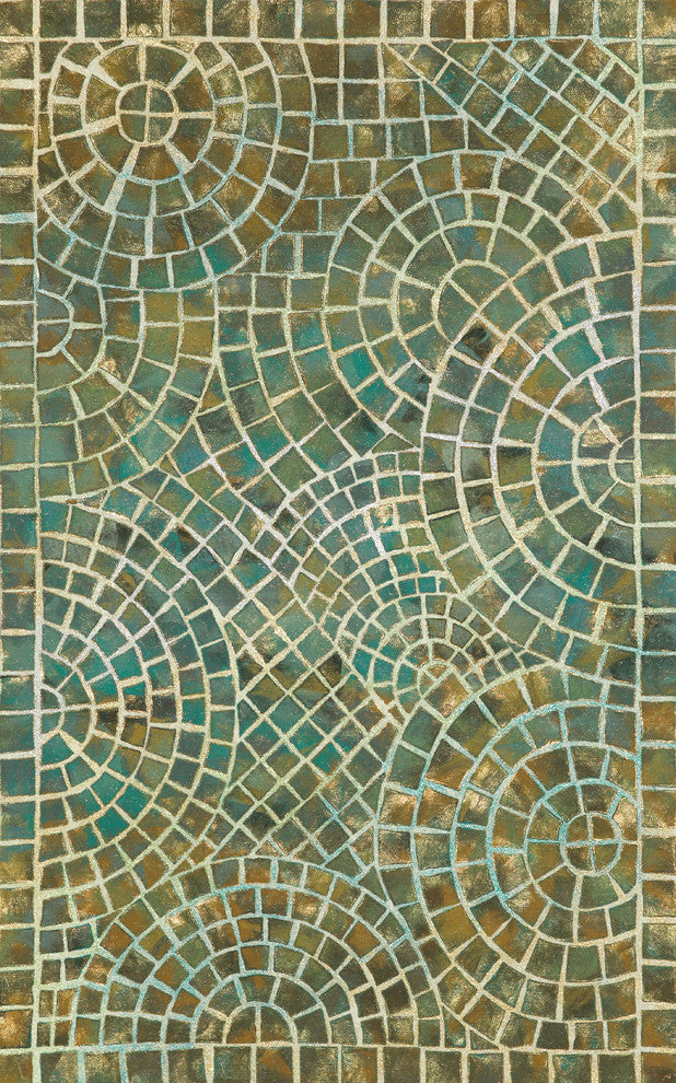 Visions V Arch Tile Indoor/Outdoor Rug Lapis 3'6"x5'6'
