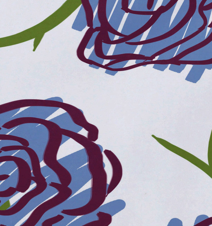 18"x14" Spring Floral 1, Floral Print Placemat, Blue, Set of 4