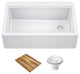 KRAUS Bellucci 33" Workstation Drop, Farmhouse Granite Kitchen Sink White