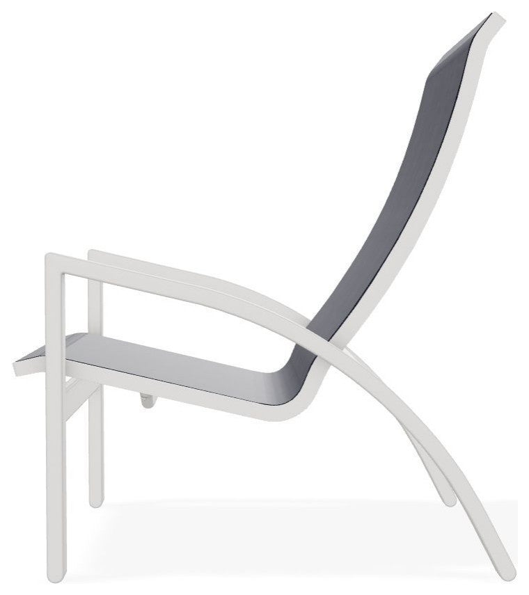 Kendall Sling Stackable Outdoor Lounge Chair, Moments Navy/Snow