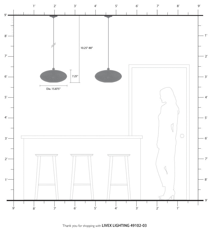 Livex Lighting Dublin 1 Light White With Brushed Nickel Accents Pendant
