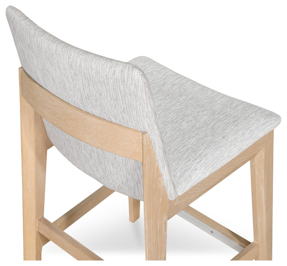 Deco Oak Counter Stool Light Grey